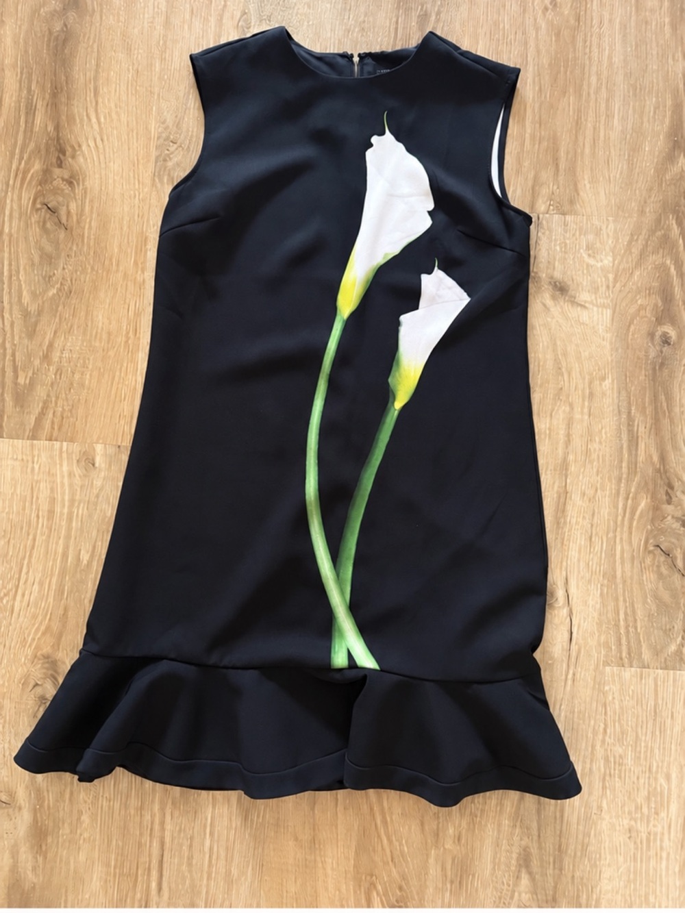 Victoria Beckham for Target Black Sleeveless Ruffle Hem Dress